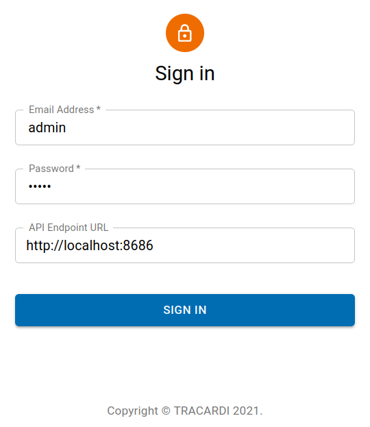 Log-in form